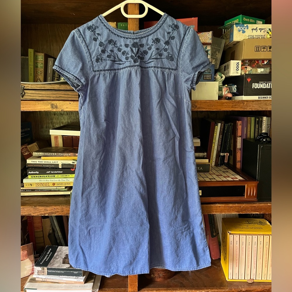 Embroidered Denim Dress